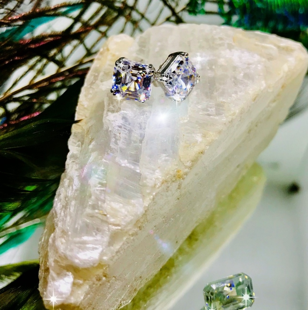 💎'4CTTW' 2CTea  ASSCHER CUT DIAMONDS (Lab) 💎